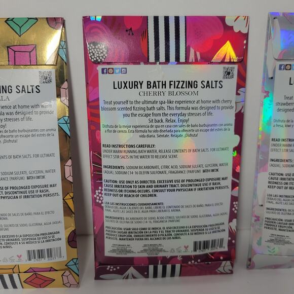 3 ONYX Bathhouse Luxury Bath Fizzing Salt Packs - Party Favors, Basket Fillers - Picture 6 of 7